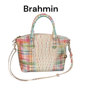 Brahmin Multi Colored Embossed Leather Handbag🌈